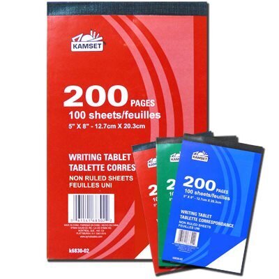 Tablette a écrire 100 pages non ligné 5x8 (K1-8)