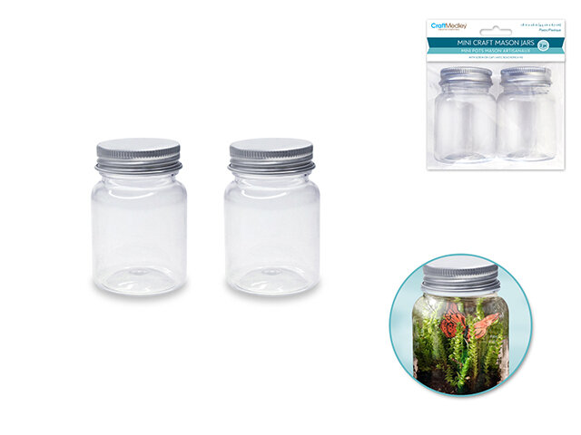 Mini pots de storage plastique avec couvercle 60ml 4.5x6.7cm (RW)