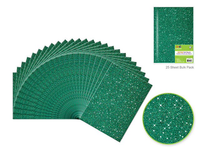 Feutrine avec glitters Vert foncé 9x12 (25) (RW)