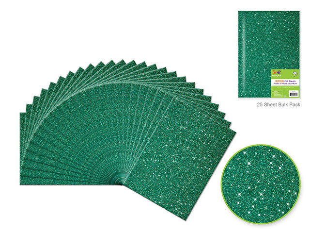 Feutrine avec glitters Vert fonc� 9x12 (25) (J4)