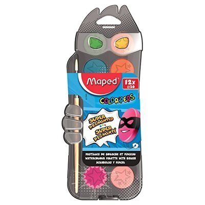 Palette aquarelle Maped (12 pastilles avec pinceau) (K2-2)