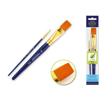 Pinceaux Ens. de 2 3/4 plat et ronds 10/0 (J2)