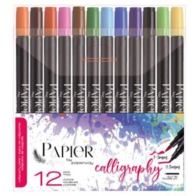 Feutres calligraphie (12)  12/boite (J1)(DISC)
