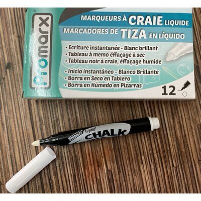 Marqueurs liquide craie Pointe plus fine (Boite de 12) (K4-8)