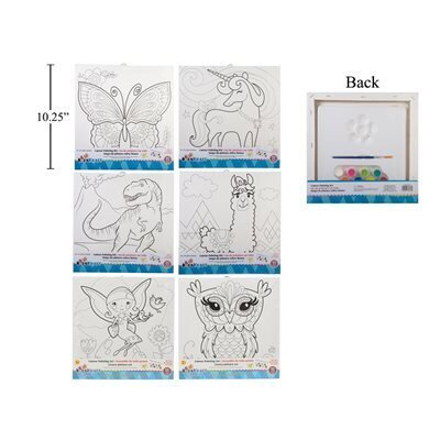 Toile 10x10 a peindre 6 modèles asst (Peinture incluse) (K5-5)