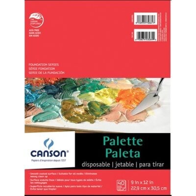 Tablette Canson Palette disposable 9x12 40 fls Sans trou (J1)