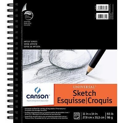 Tablette Canson Sketch 11x14 65lbs 100 fls (J2)