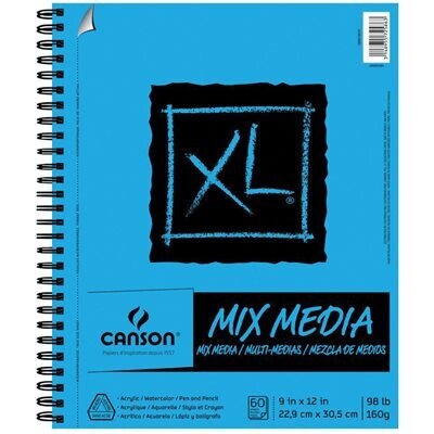 Tablette Canson mix media 9x12 spiral sur le 12 60 pages (J2)