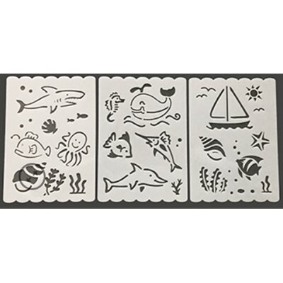 Stencils (3 pcs) animaux de la mer LIQ (K5-2)