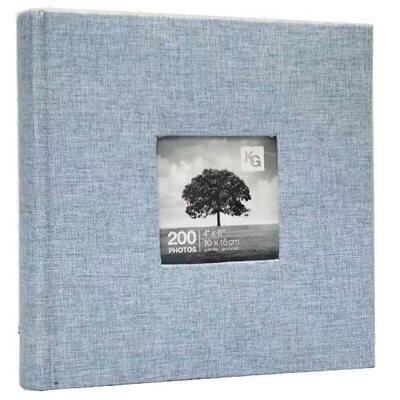 Album photo 200x 4x6 tissu bleu (L3-3)