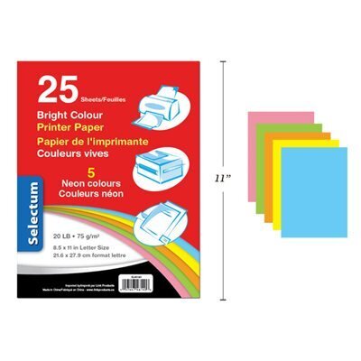 Papier format lettre couleurs brillantes (25) (L4-4)