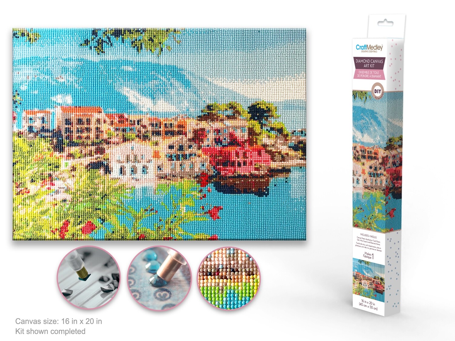 Diamond painting village bord de mer 40x50(A4-2)