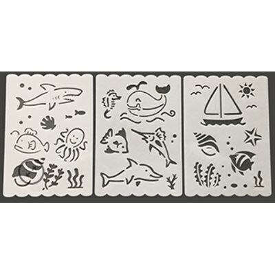 Stencils (3 pcs) animaux de la mer LIQ (L3)