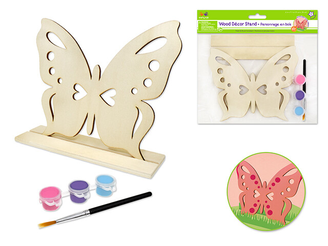 Ensemble peinture sur bois Papillon 7x6 (RW)