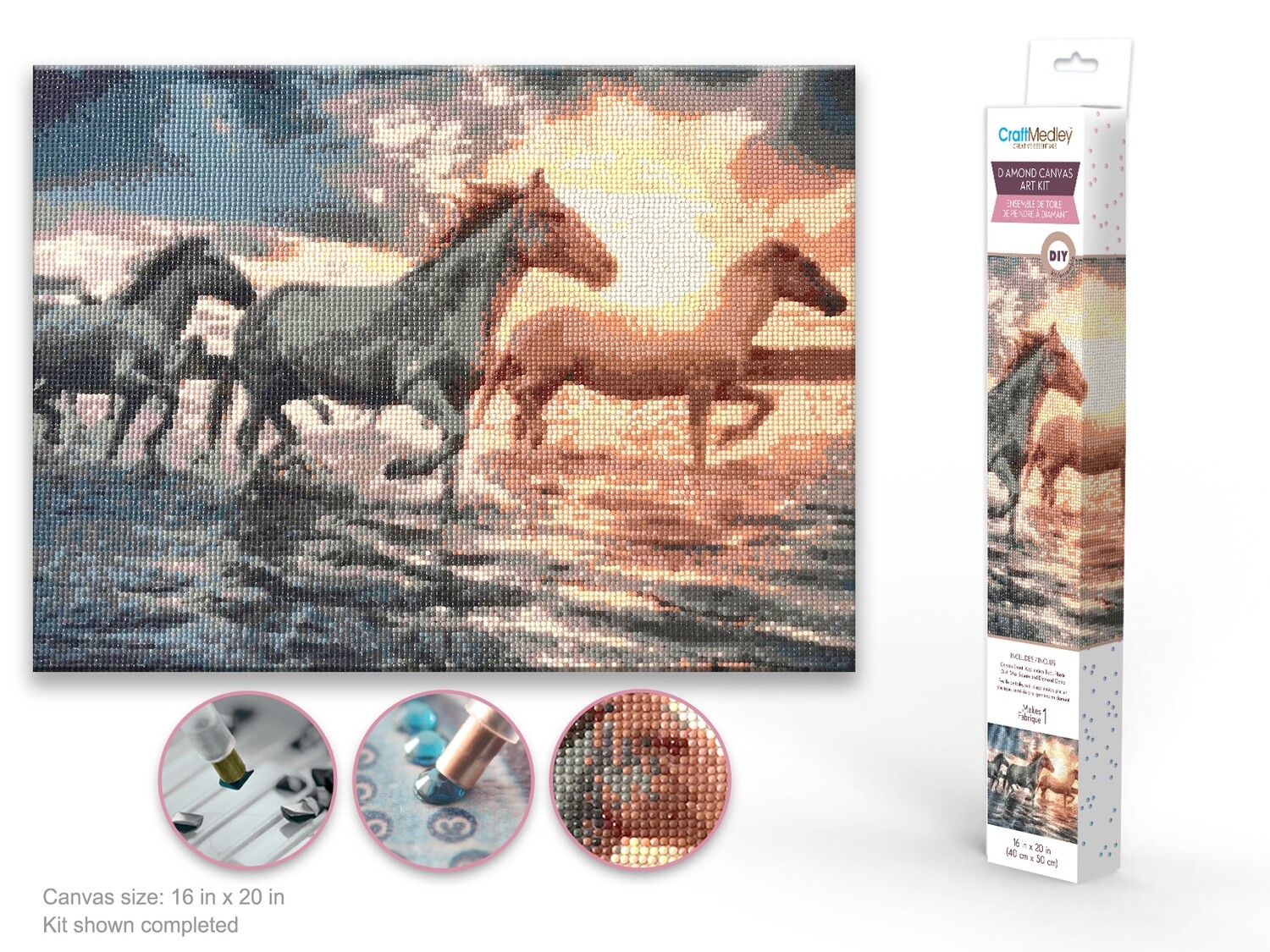 Diamond painting chevaux 40x50(A4-2)