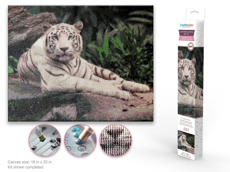 Diamond painting tigre blanc 40x50