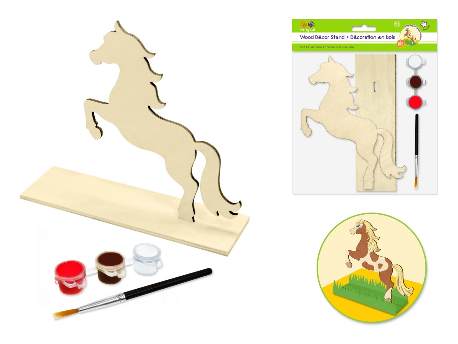 Ensemble peinture sur bois cheval 7x6 (RW)