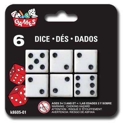 Dés sur carte Réguliers  (6) (A11-5)