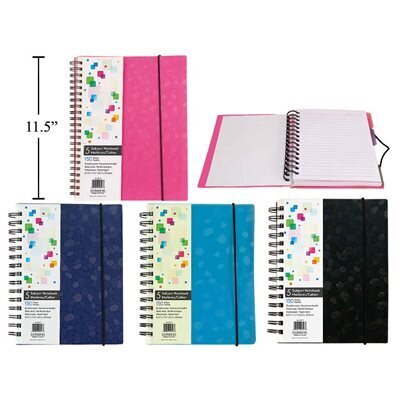 Cahier 8.75x11.5 5 sujets 300 pages ligne 12/caisse (K1-7)