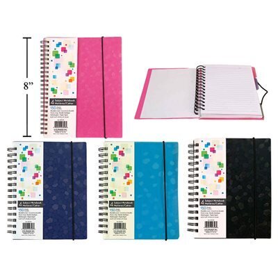 Cahier de notes 300 pages 4 sujets 6x9 couvert plastique (K1-7)
