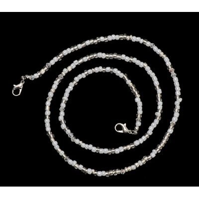 Chaine pour masque 70cm Perle et argent(E-10-2)