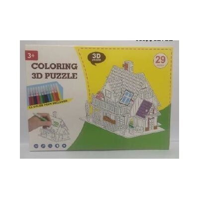 Casse-t�te 3D � colorier - Crayons de couleur inclus (A5)