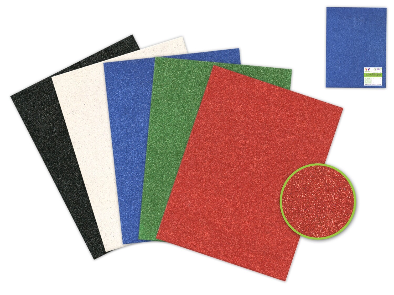 Feuille mousse (foam) scintillante unités  9x12 PQT 25 (RW)