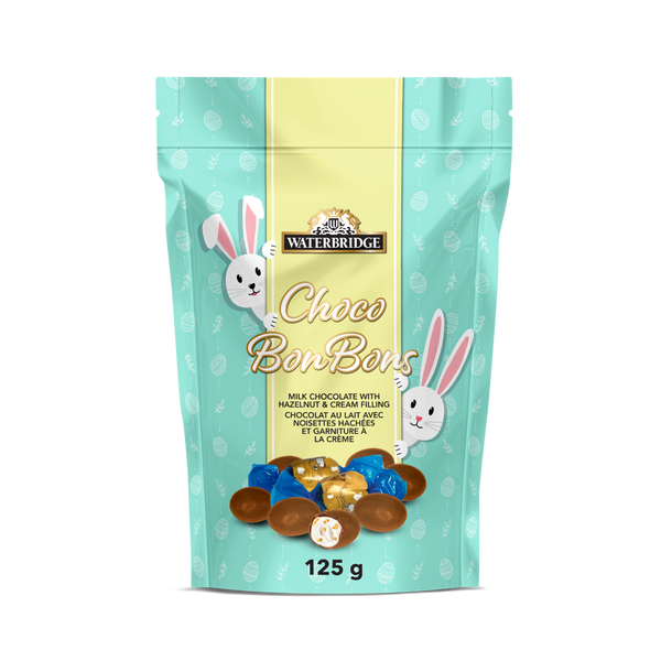 Chocolat au lait avec noisettes hachees et garniture a la creme 125g