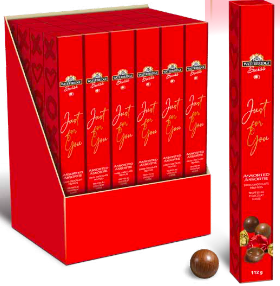Assortiment de truffles suisse dans boite longue 112g (valentin)