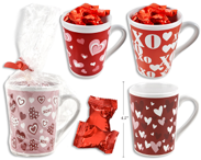 TASSE CERAMIQUE 14OZ COEUR AVEC BONBONS 40G (SV)