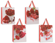 Sac cadeau petit bouquet de rose large (10x12) (C3-5)