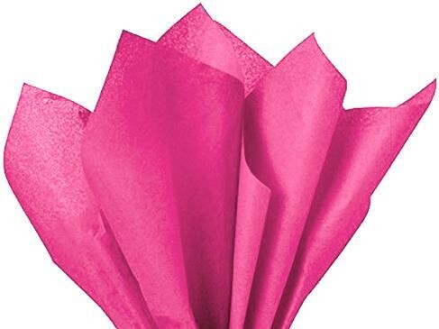 papier de soie rose fonce 20 FEUILLES (SV)