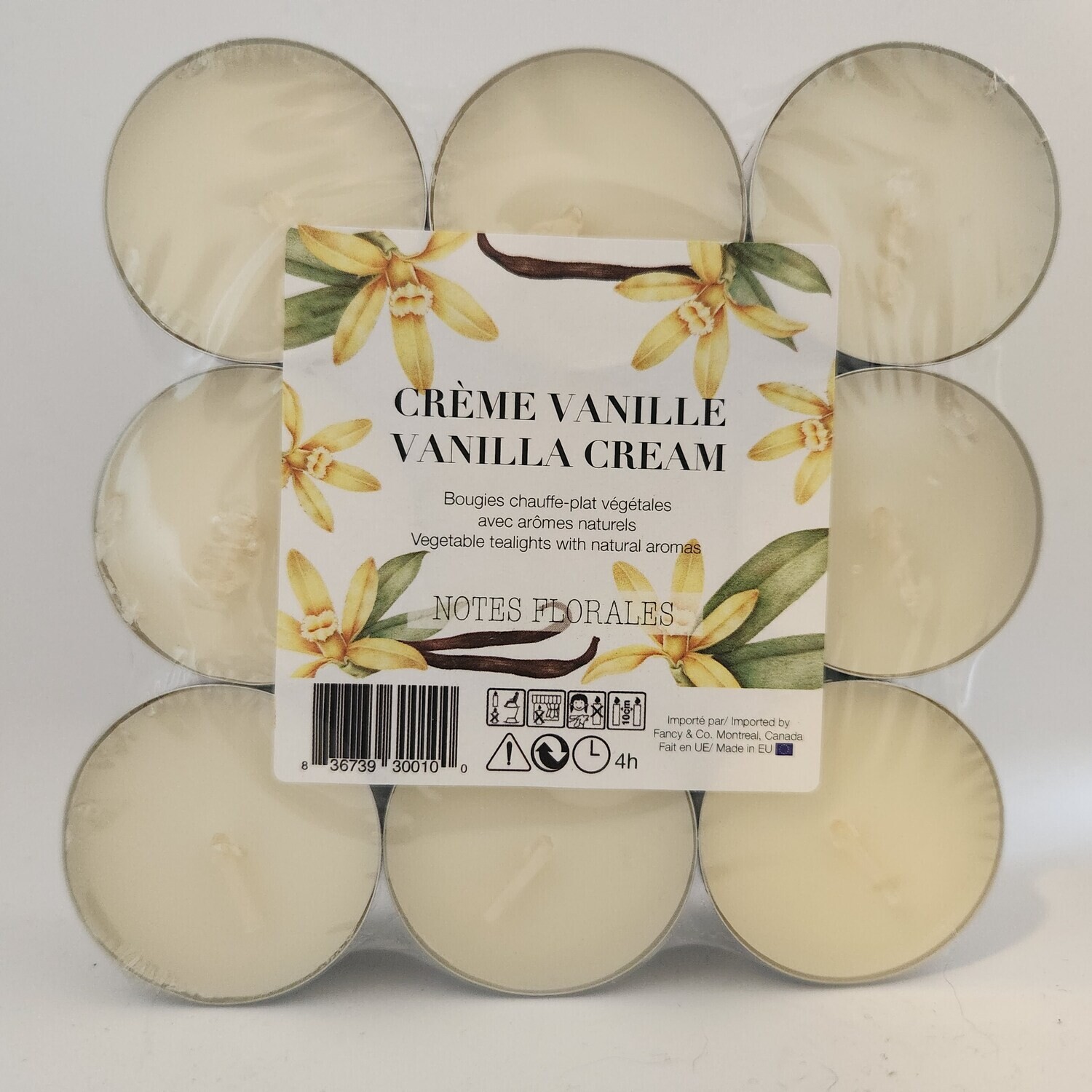 18 Bougies chauffe-plat végétales  arômes naturels CREME VANILLE 5%(B5-4)