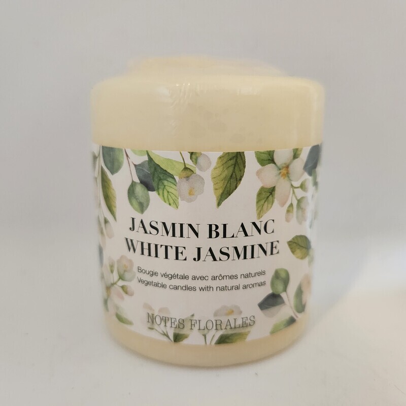 Bougie végétale arômes naturels Jasmin Blanc 80x70cm, 5%