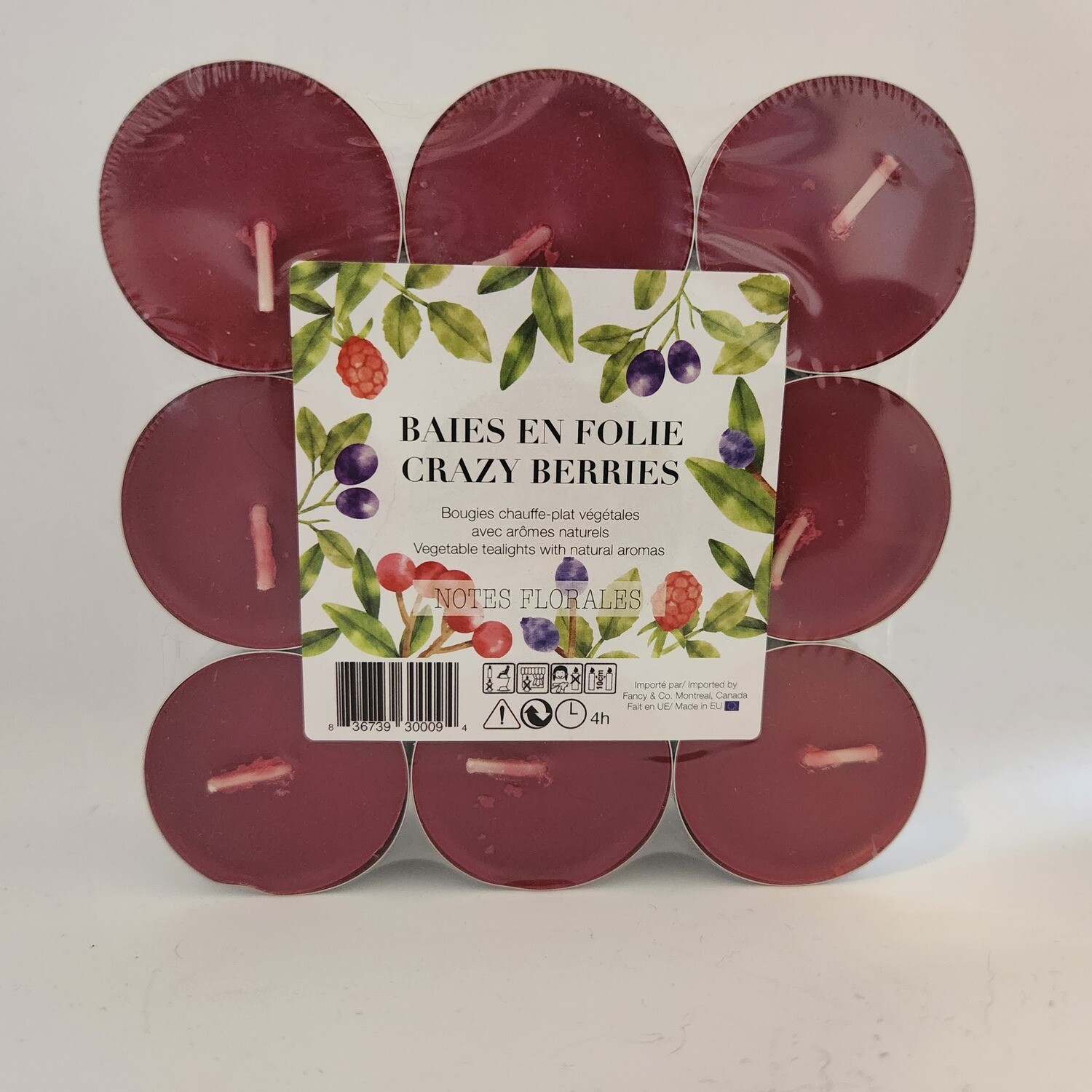 18 Bougies chauffe-plat végétales  arômes naturels BAIES EN FOLIE 5%(B5-4)