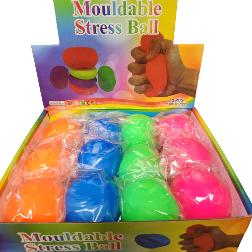 Balle de stress uni présentoir de 12 (A8-2)