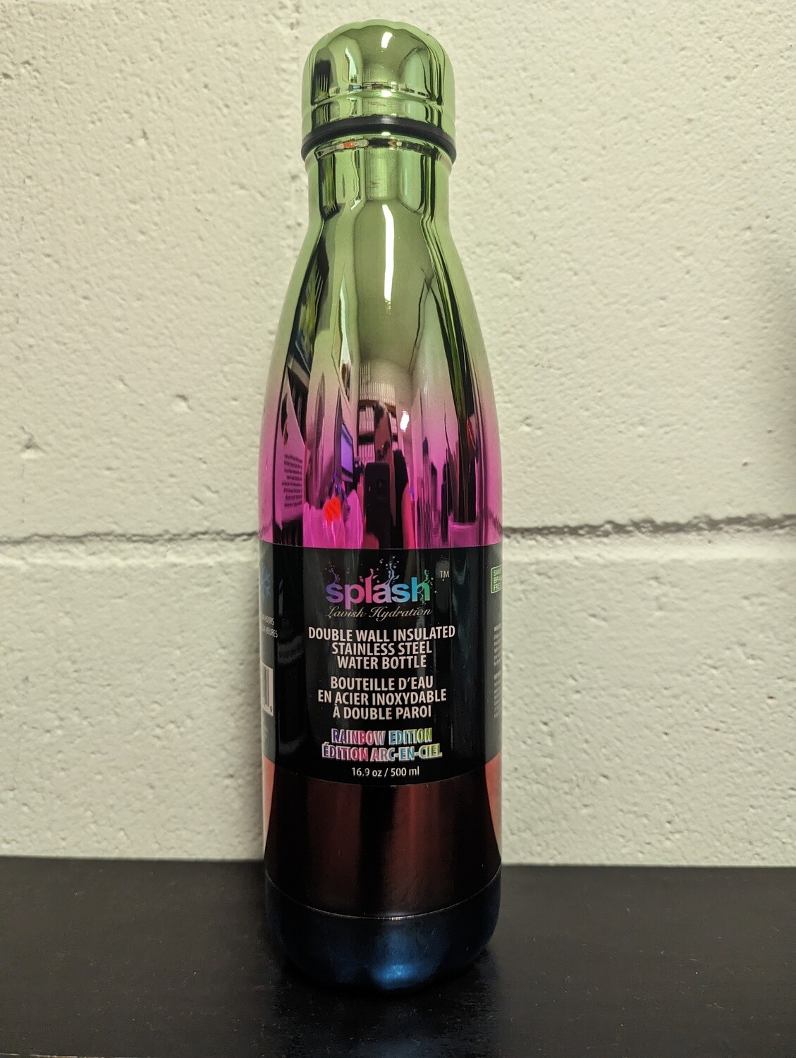 BOUTEILLE D&#39;EAU EN ACIER INOX. ARC-EN-CIEL 500ML (M5)