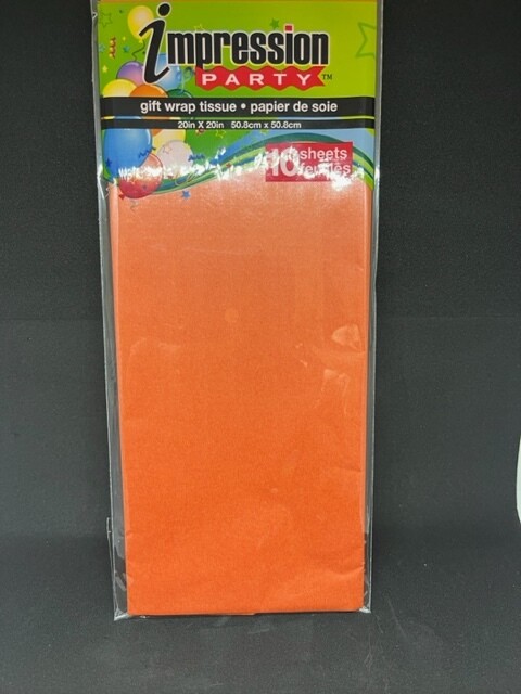 Papier de soie 10 feuilles 20x20 orange (D10)