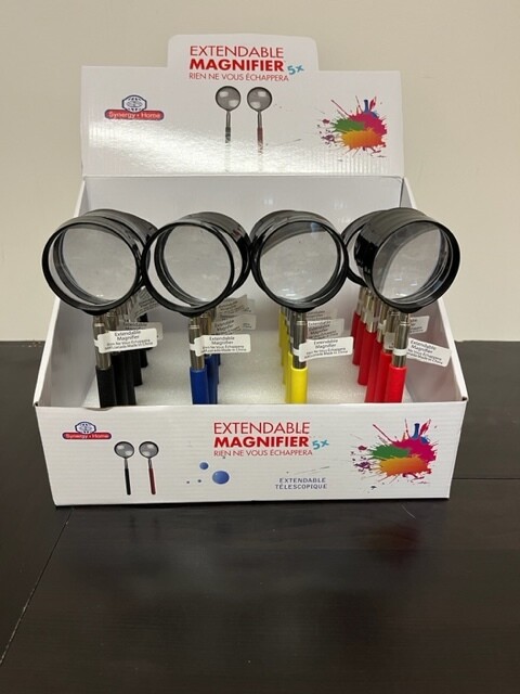 LOUPE EXTENSIBLE EN PRÉSENTOIR DE 24 ( 5X) (REVIENT A4.00$UNITÉ) (L5-4)