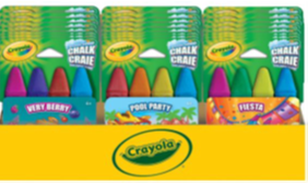 CRAYOLA CRAIE EN PAQUET DE 4 (PRÉSENTOIR DE 24) (E7-4) (ETE)