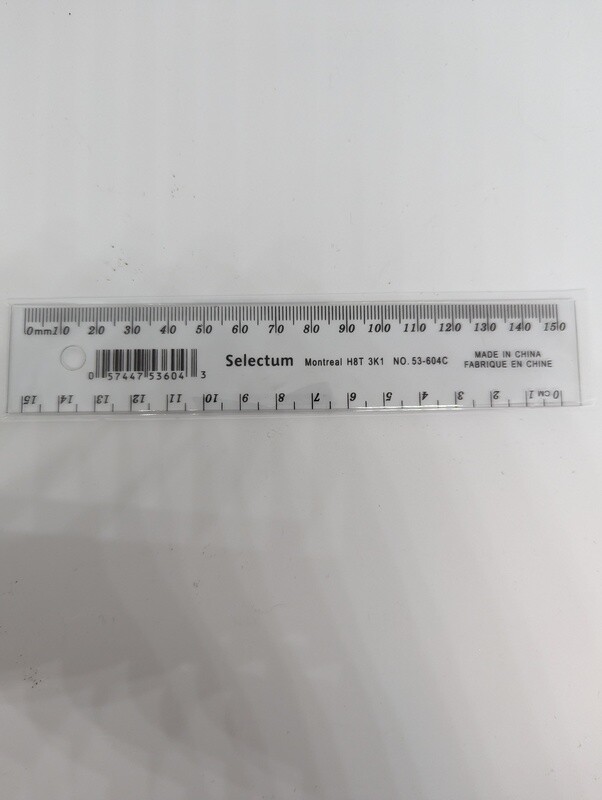Règle transparente 15cm/150mm (H2)
