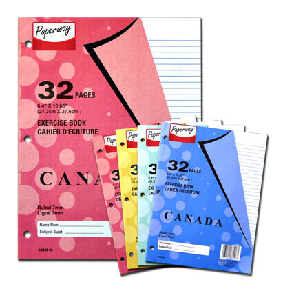Cahiers d&#39;écriture 32 pages (4) couleurs assortie ligne 7mm (J4-10)