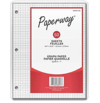 50 feuilles de papier quadrille 8x10 (5-1CM)(J4-10)