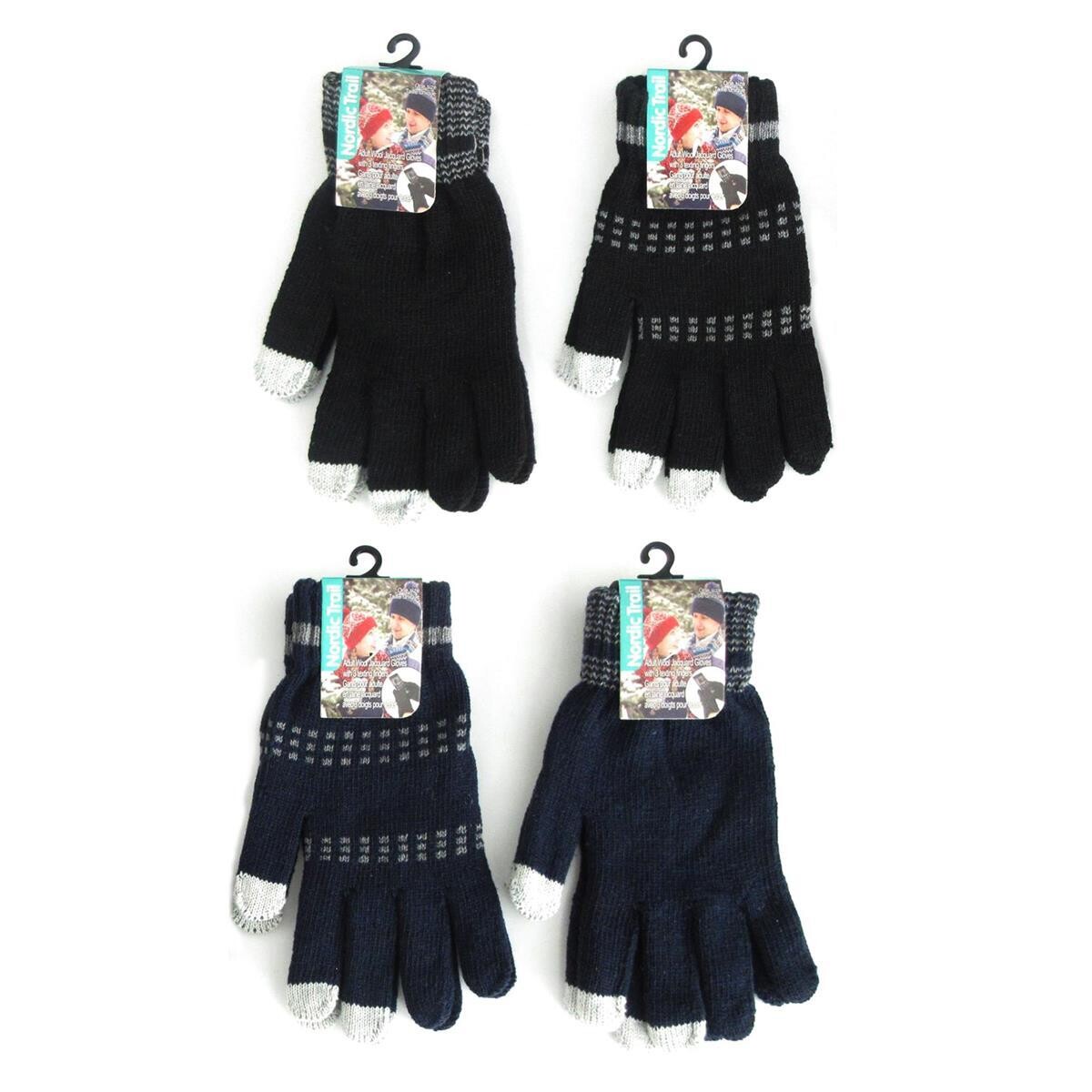 Gants pour adult en laine avec 3 doigts pour texter (XM)(G4)