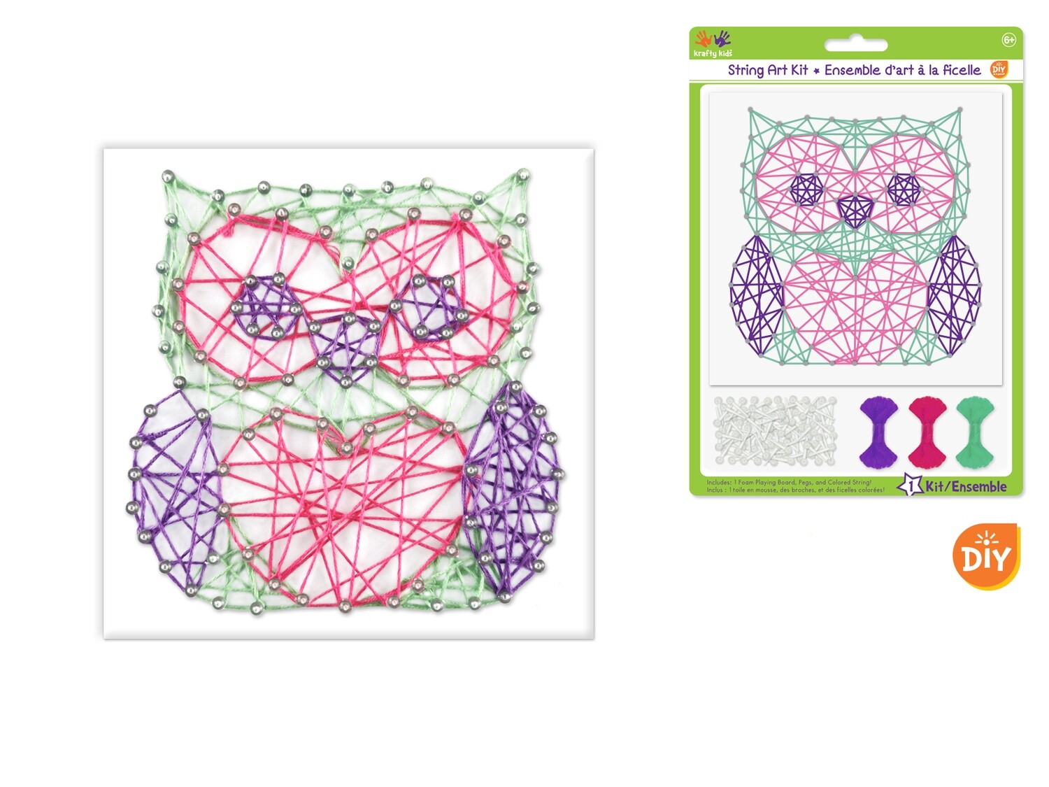 ENSEMBLE D&#39;ART A LA FICELLE HIBOU  (B9)
