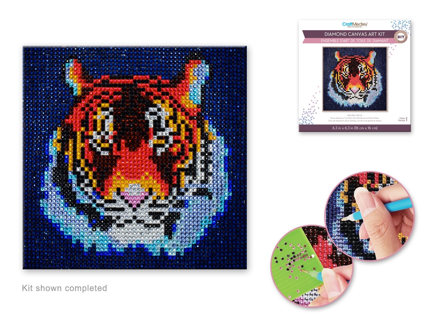 PEINTURE A DIAMANT 6,5 X 6,5 PO TIGRE (A4-4)