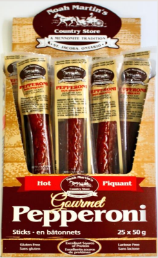 Bâtonnets pepperoni Piquant en présentoir de 25x50g ( REVIENT A 1.75UN)(N1-2)
