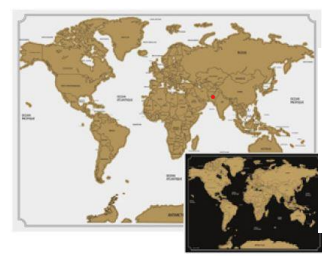 PRÉSENTOIR CARTE DU MONDE A GRATTER