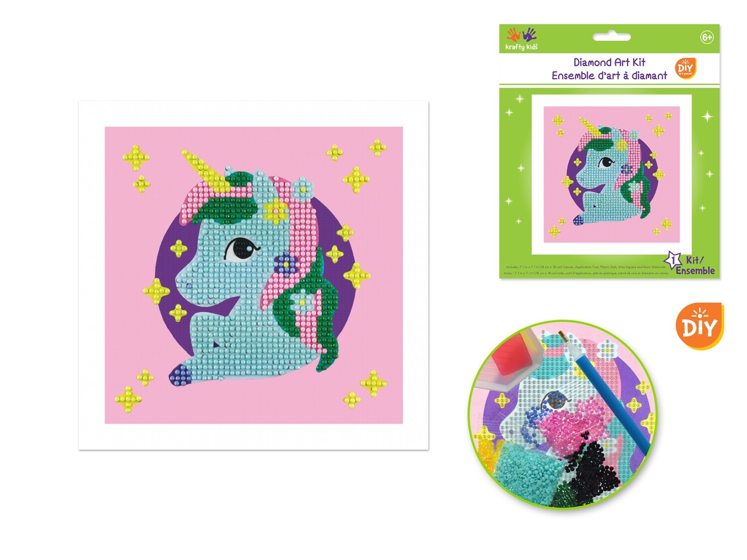 PEINTURE A DIAMANT POUR ENFANT (LICORNE) (RW)