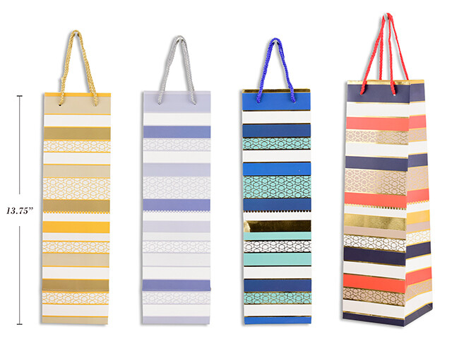 SAC CADEAU POUR BOUTEILLE LIGNÉS (C10)